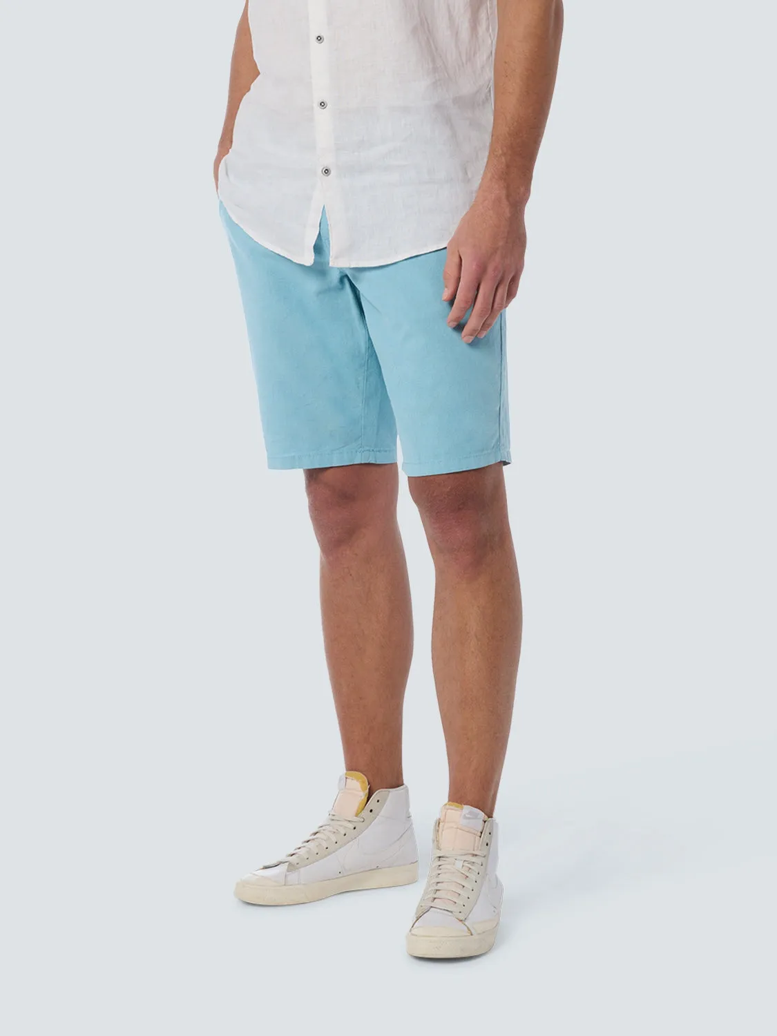 Short With Linen Garment Dyed | Aqua