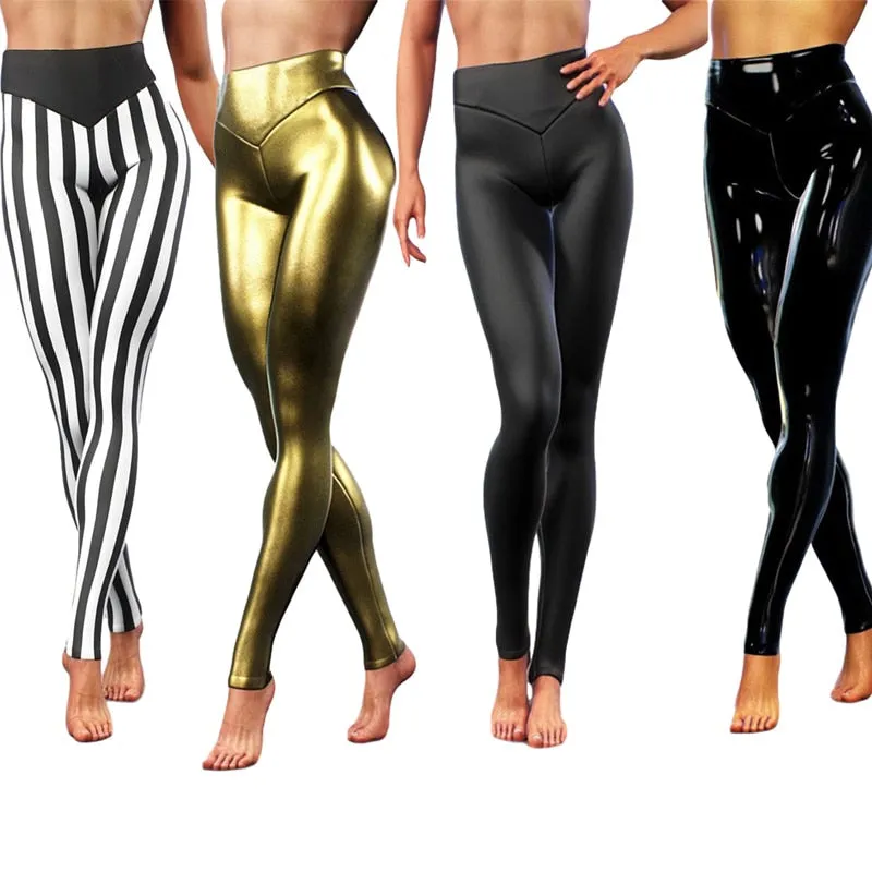 Skinny Bright High Elastic Waist Push Up Leggings
