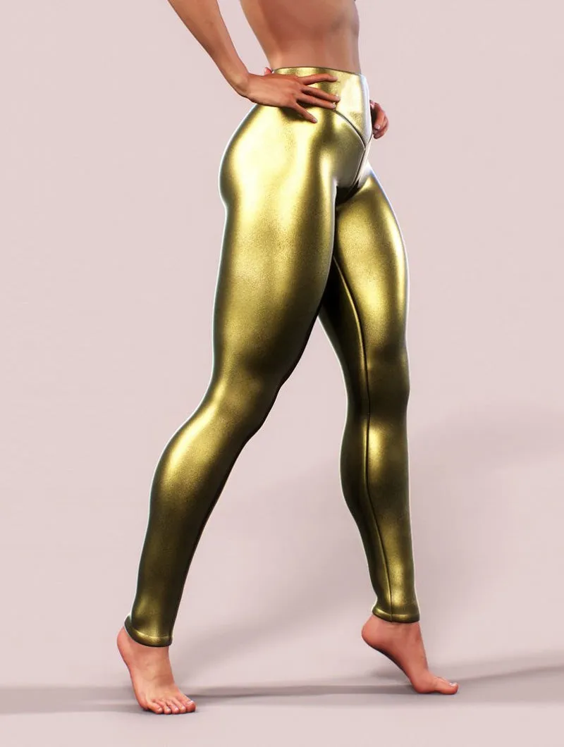 Skinny Bright High Elastic Waist Push Up Leggings