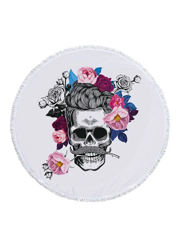 Skull Head Ultra Large Circular Beach Towel&Yoga Pad