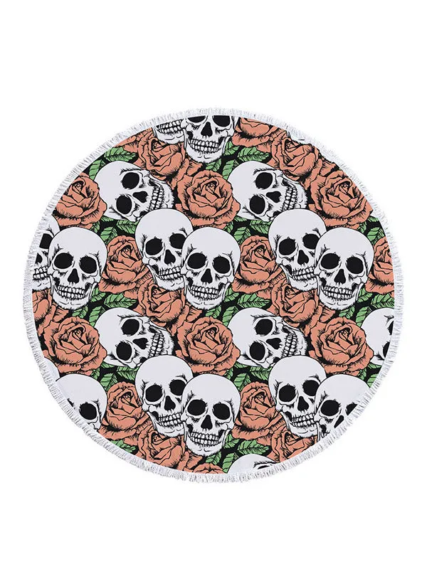 Skull Head Ultra Large Circular Beach Towel&Yoga Pad
