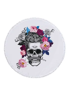 Skull Head Ultra Large Circular Beach Towel&Yoga Pad
