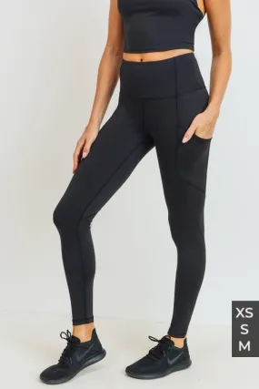 Solid and Slanted HighWaist Leggings in Black