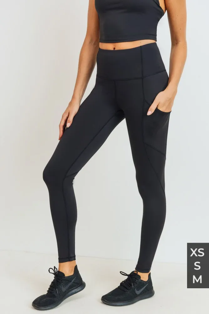 Solid and Slanted HighWaist Leggings in Black