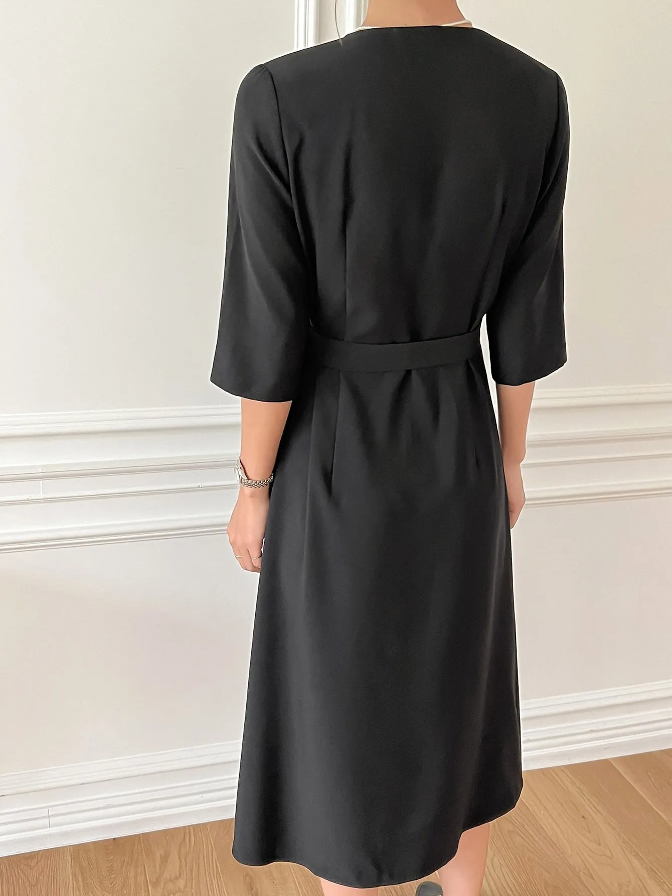 Solid Wrap Dress