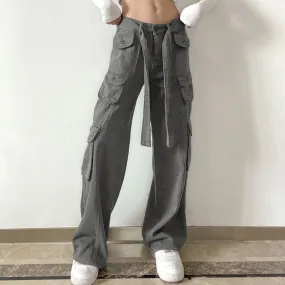 Street Multi Pocket Gray Pants SD01317