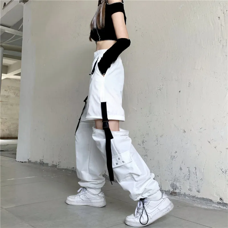 Street Zipper Strap Loose Pants SD01541