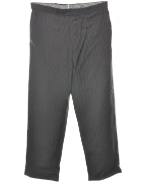 Striped Pattern Black Trousers - W34 L29