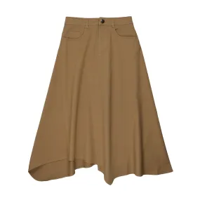 Tan Chino Maxi Skirt