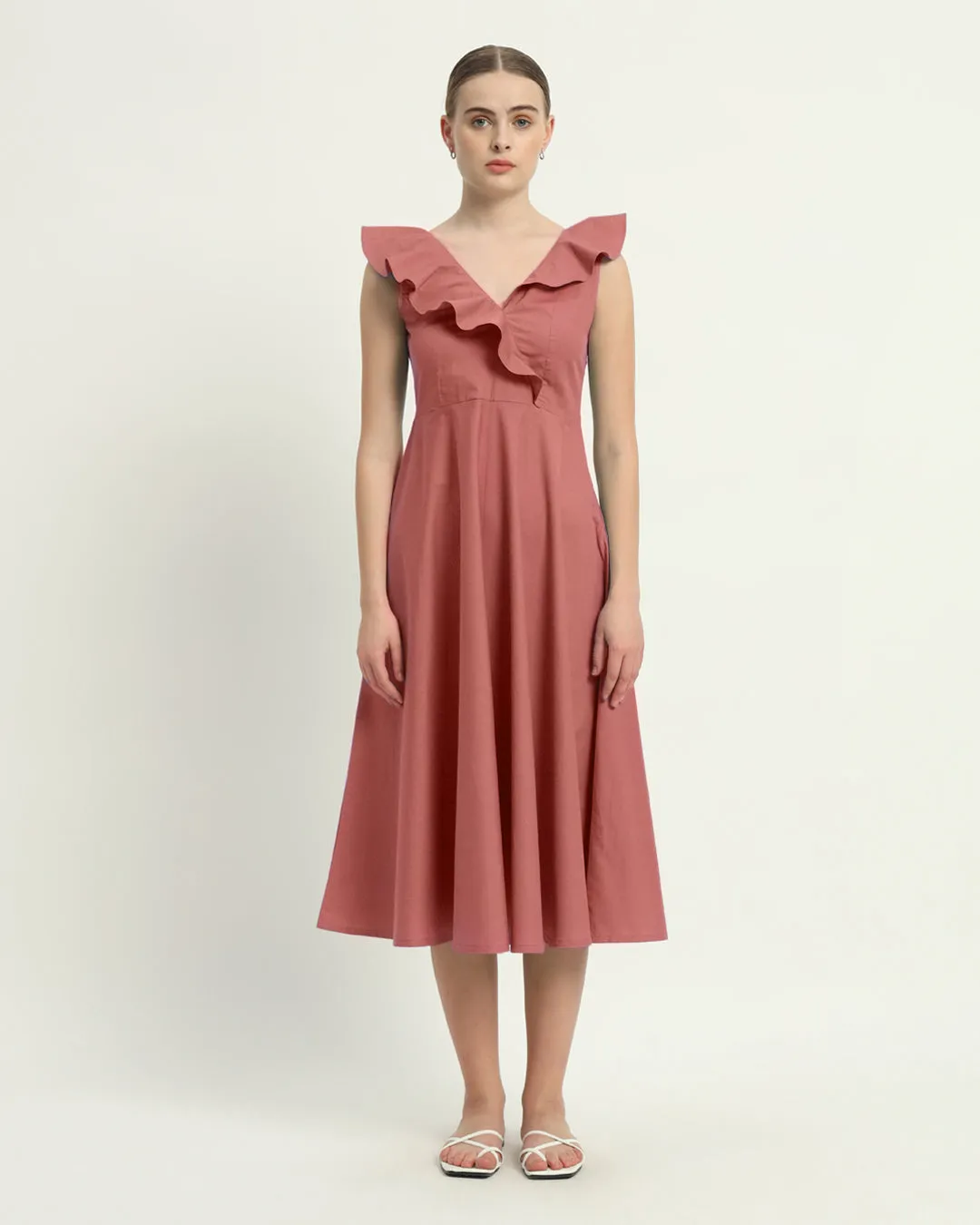 The Albany  Ivory Pink  Cotton Dress