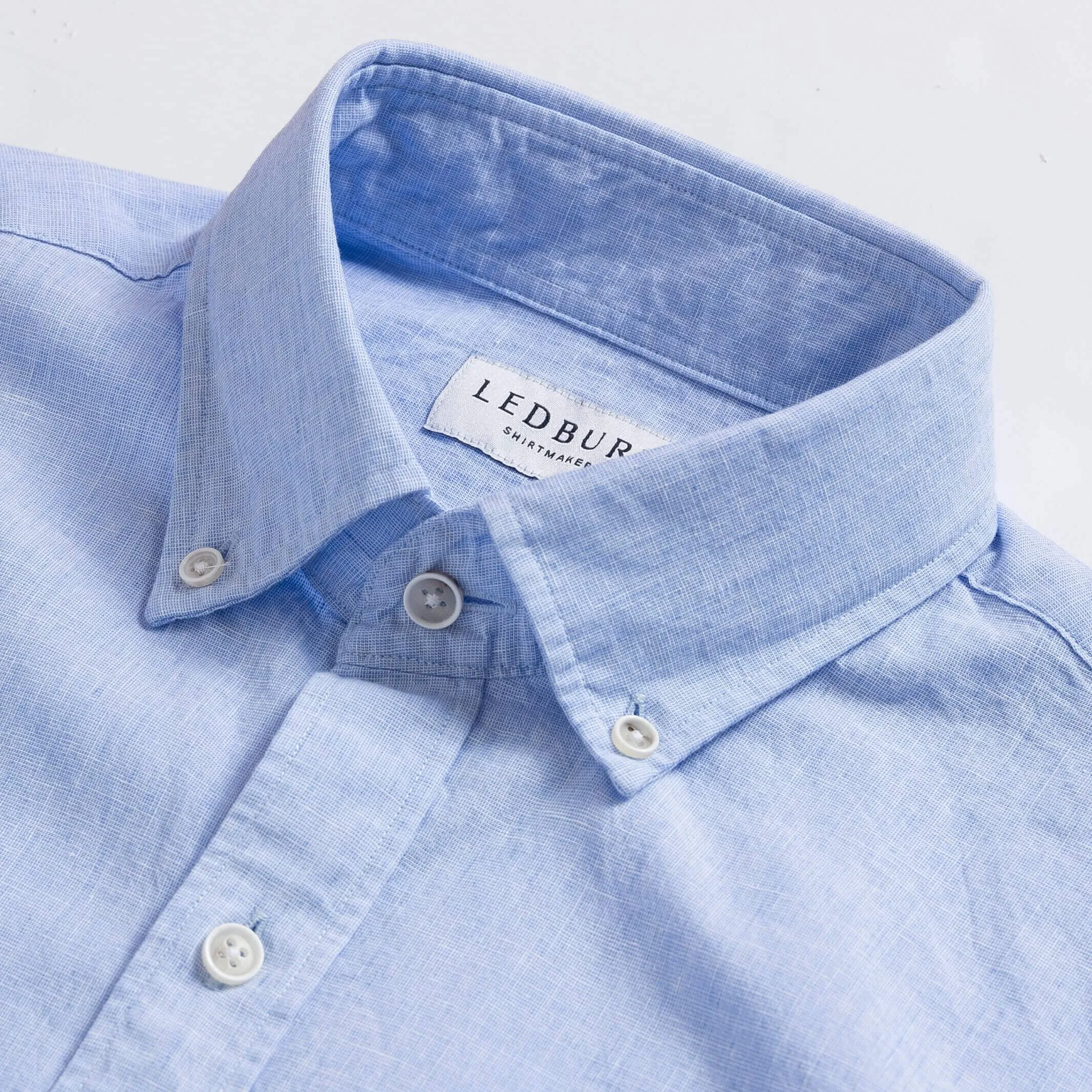 The Light Blue Barretto Cotton Linen Custom Shirt