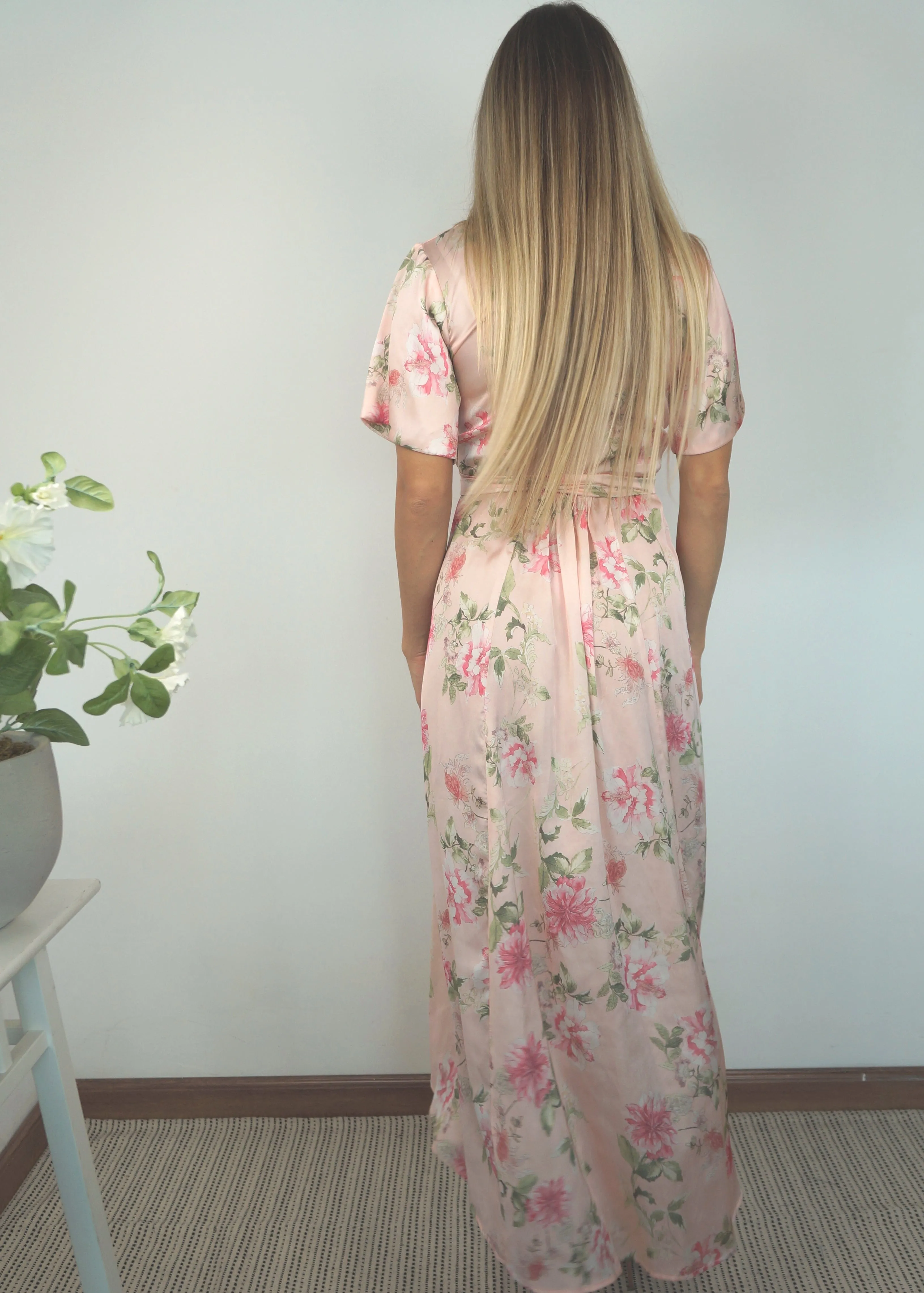 The Satin Wrap Dress - Perfect Pinks