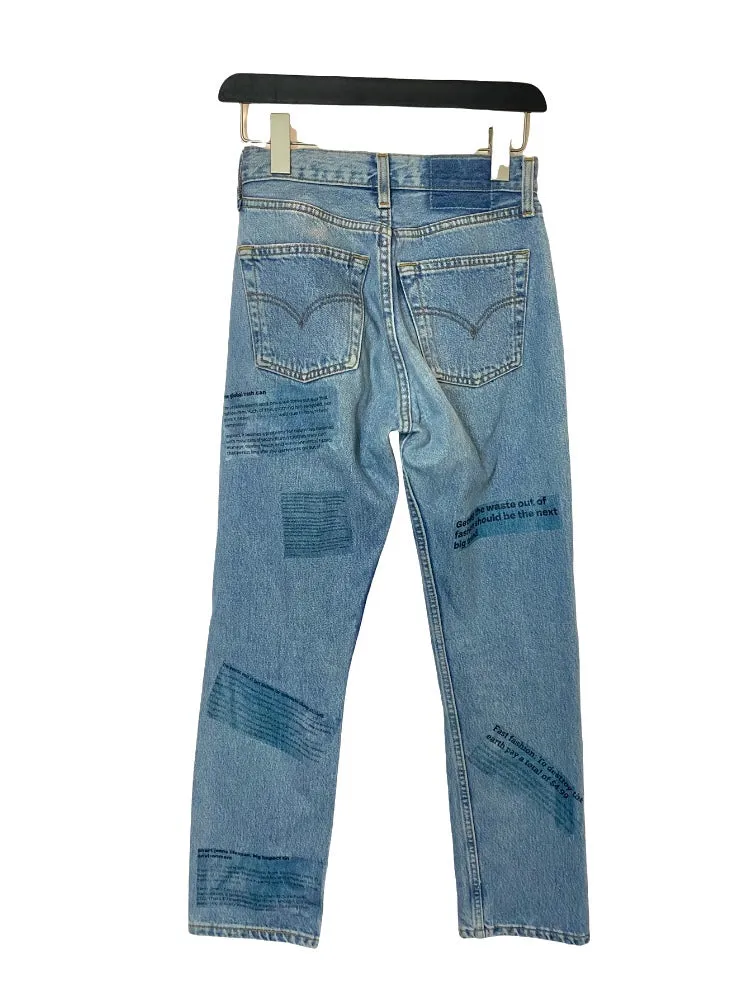 The words “best friend” become redefined - Upcycled Straight Leg Jeans