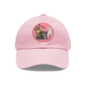 Three Persian Cats Meow POD Cat  Dad Hat with Leather Patch (Round)