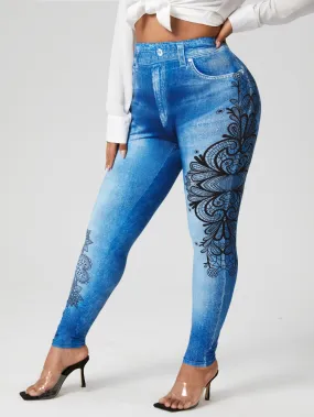 Tribal Long Plus Size Leggings