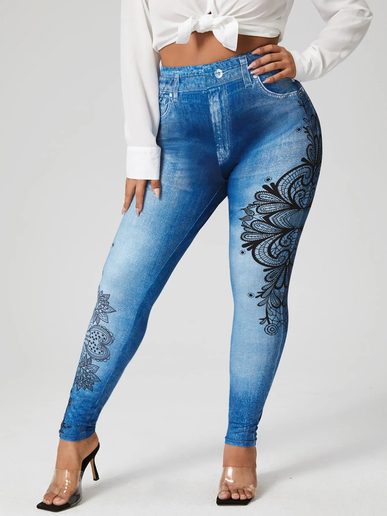 Tribal Long Plus Size Leggings