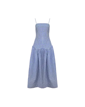 TRULLI MAXI DRESS COBALT GINGHAM