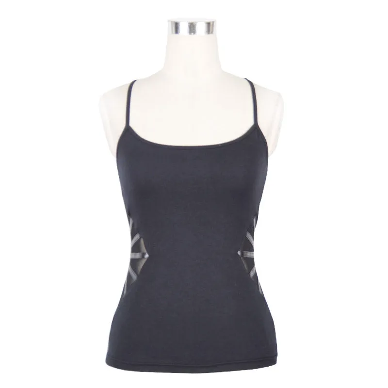 TT014 everyday wearing summer spider web bat wings stretchy cotton punk women vest