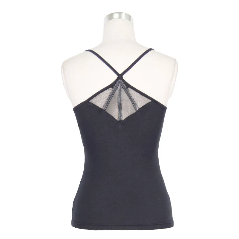 TT014 everyday wearing summer spider web bat wings stretchy cotton punk women vest