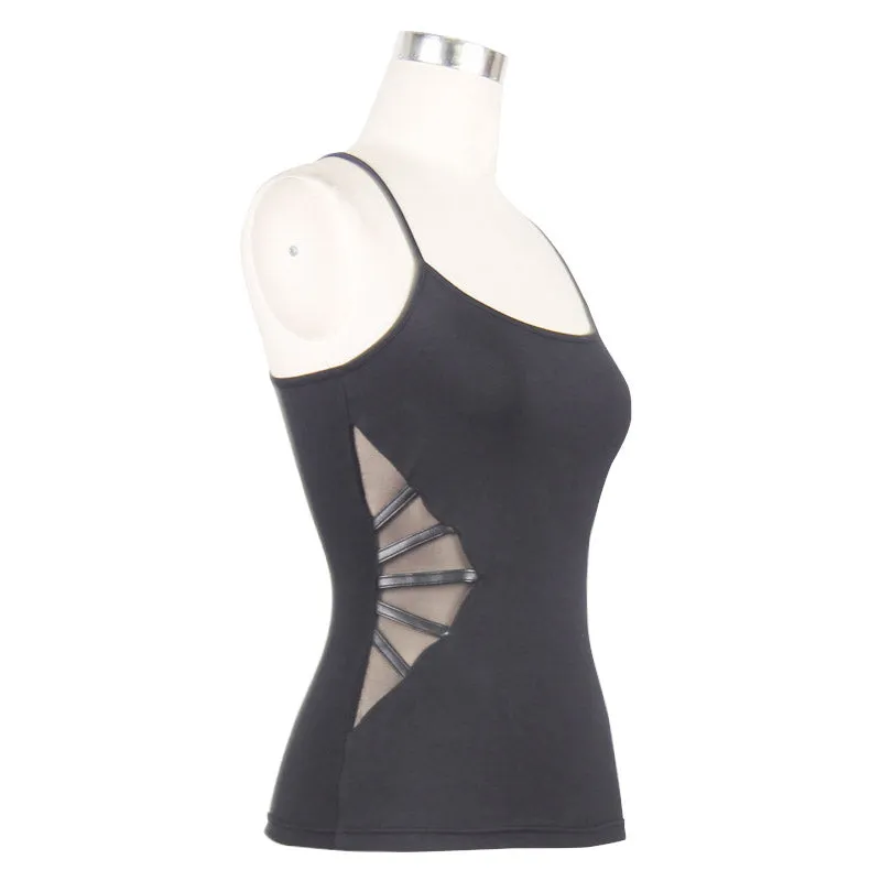 TT014 everyday wearing summer spider web bat wings stretchy cotton punk women vest