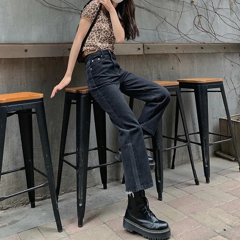 Two Colored Blue Black Grunge Aesthetic Denim Pants