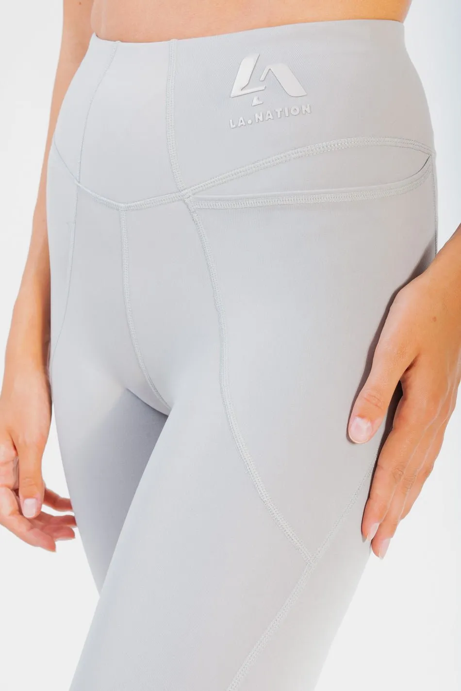 Ultra High Waisted 7/8 Length Gym Leggings-Grey