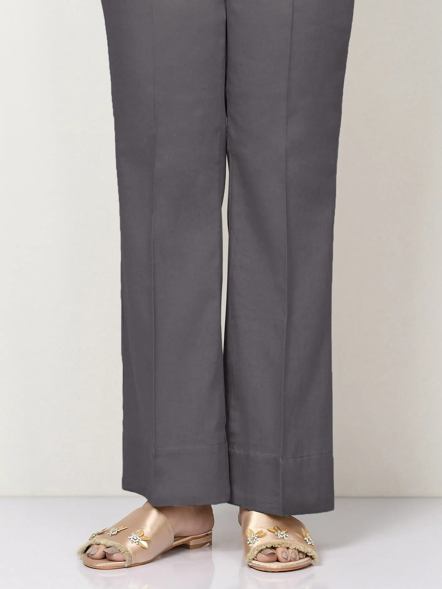 Unstitched Cambric Trouser - Steel Grey