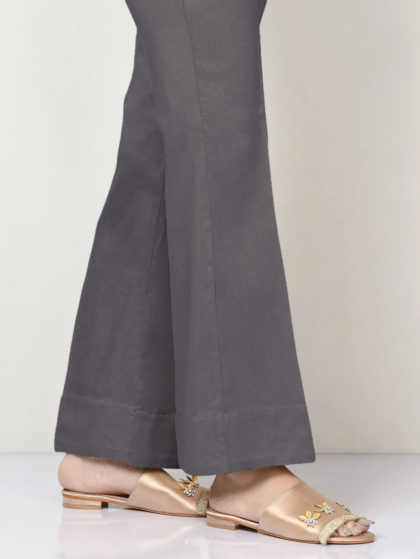 Unstitched Cambric Trouser - Steel Grey
