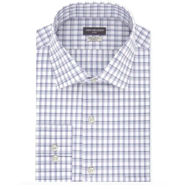 Van Heusen Men's Classic-Fit Stretch Flex Dress Shirt Violet