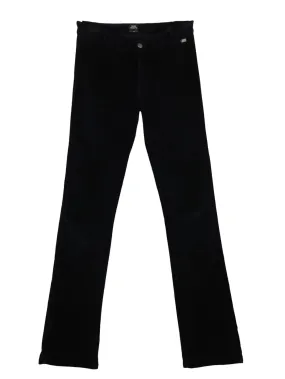 Vintage 2000s Y2K Miss Sixty Grunge Black Mid-Rise Velour Straight Leg Trouser Pants