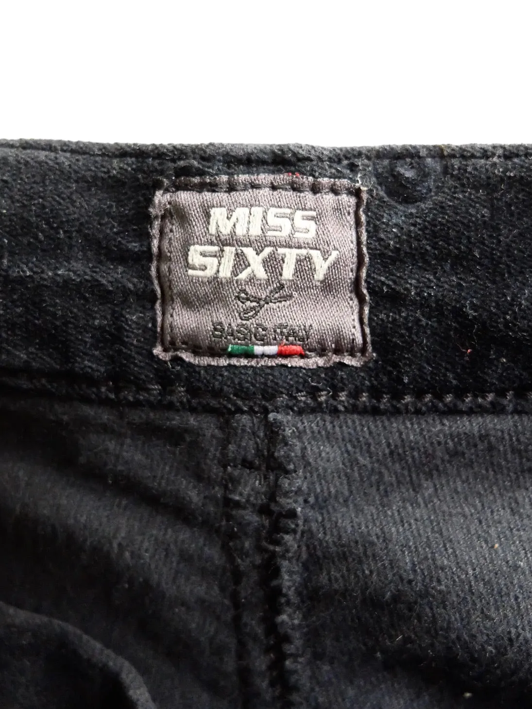 Vintage 2000s Y2K Miss Sixty Grunge Black Mid-Rise Velour Straight Leg Trouser Pants