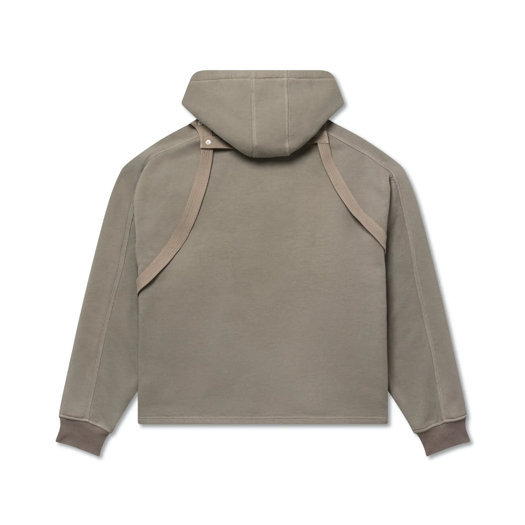 Warm Grey Pocket Vest Harness Hoodie