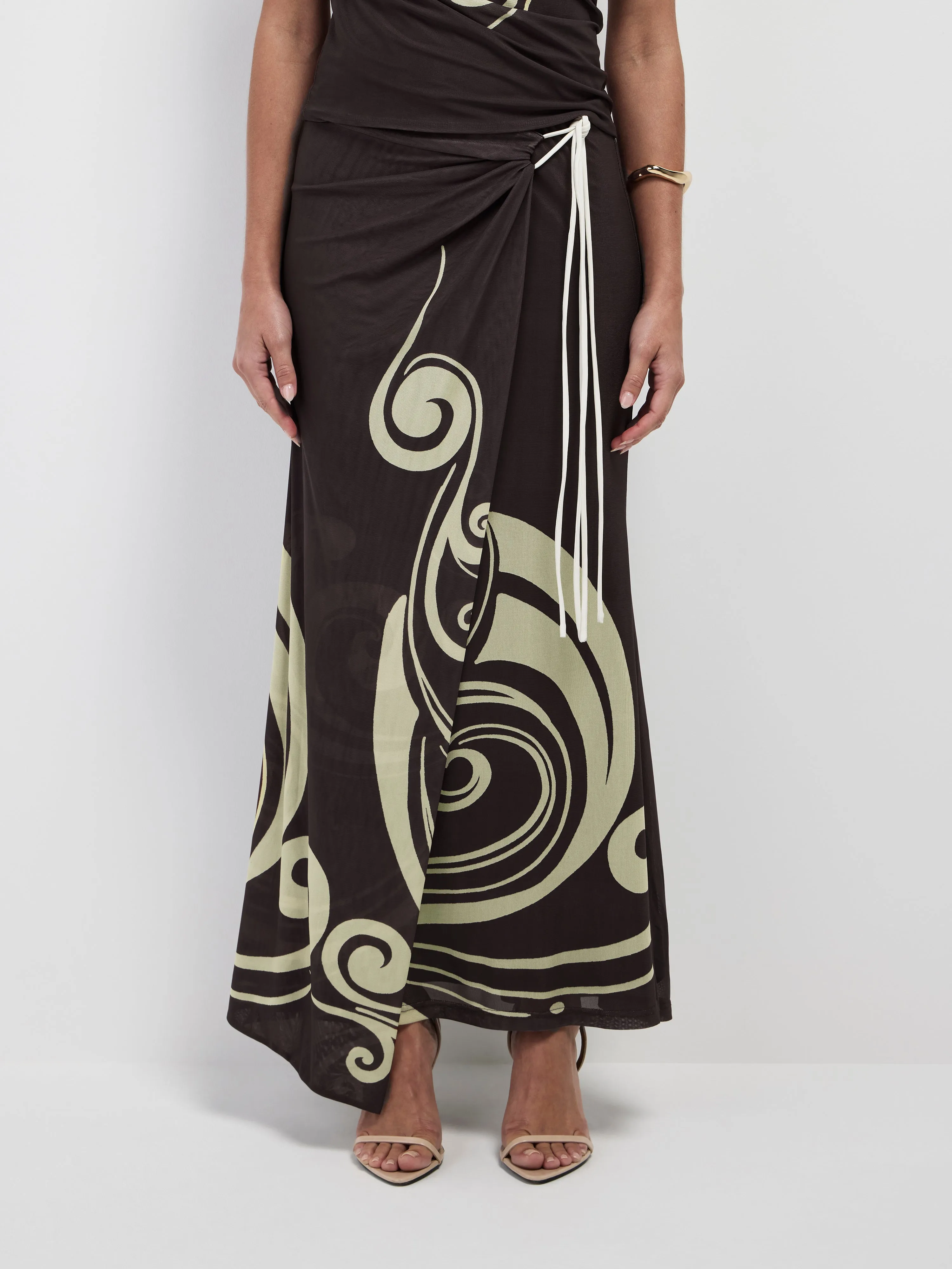 WAVE NOUVEAU MIDI SKIRT