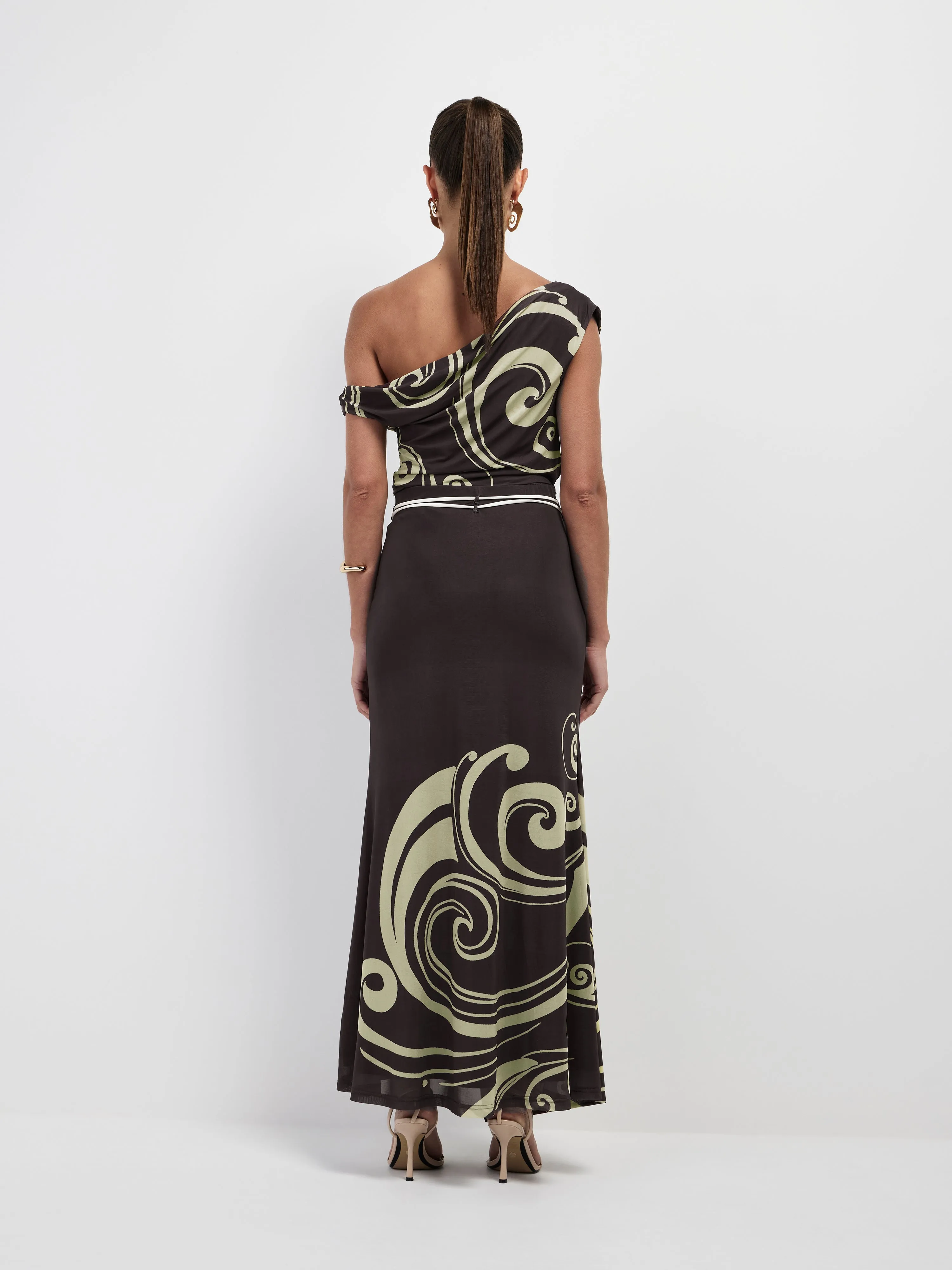 WAVE NOUVEAU MIDI SKIRT