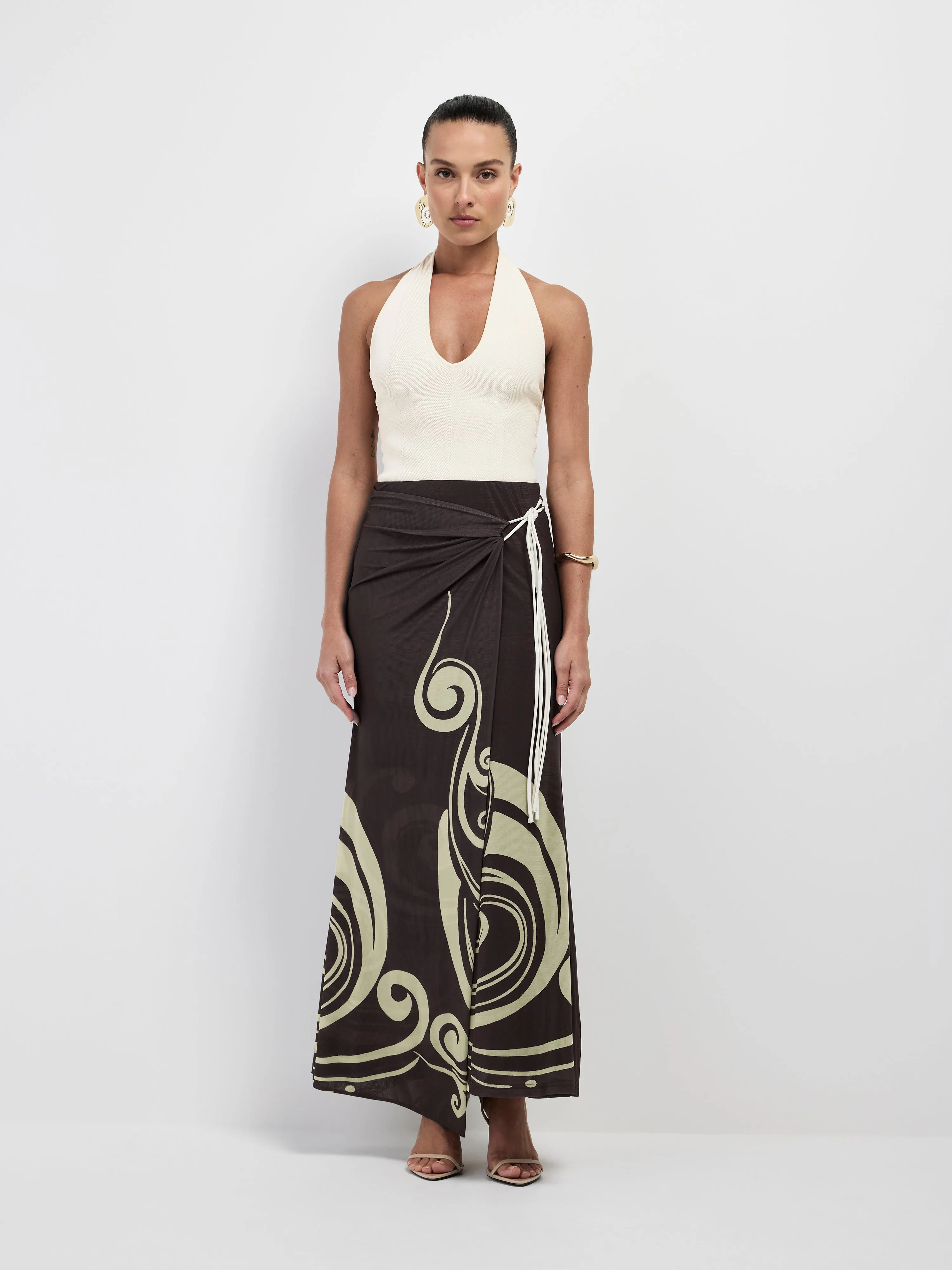 WAVE NOUVEAU MIDI SKIRT