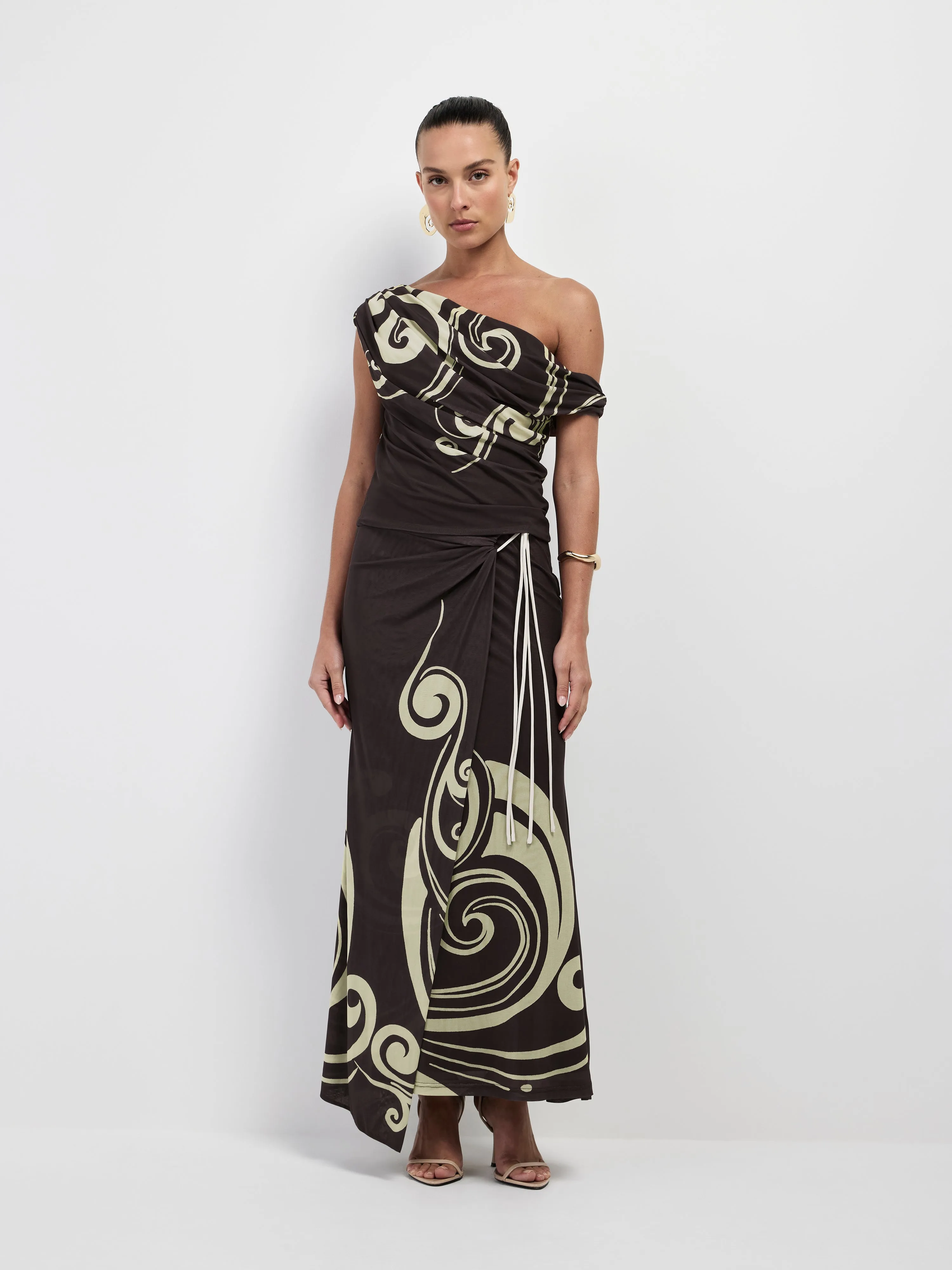 WAVE NOUVEAU MIDI SKIRT