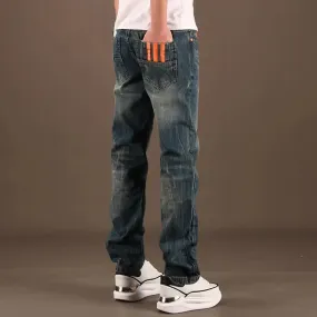 Wiaofellas  -  Male Cowboy Pants Retro with Print Spring Autumn Trousers Straight Graphic Clothing Grunge Y2k Men's Jeans Korean Fashion Washed