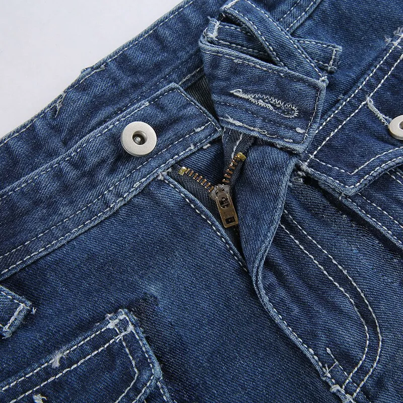 Wjczt Low Waist Denim Jeans women Vintage Cute Chic Straight Pants wide leg jwans woman Streetwear Harajuku Grunge Clothes Trousers
