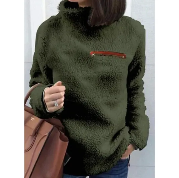 Women's Casual Turtleneck Jumper with Zipper | Ideal for Autumn/Winter