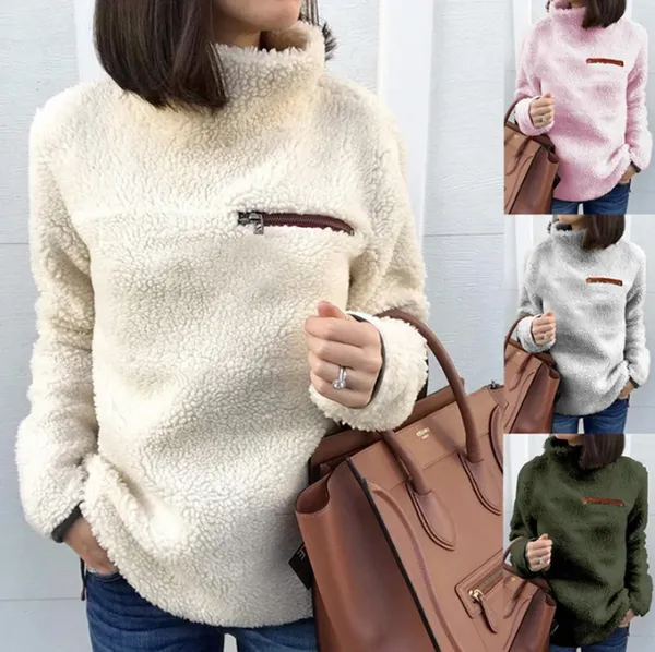 Women's Casual Turtleneck Jumper with Zipper | Ideal for Autumn/Winter