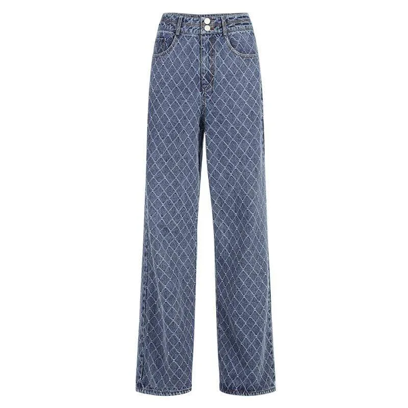 Women's Grunge Diamond Denim Pants