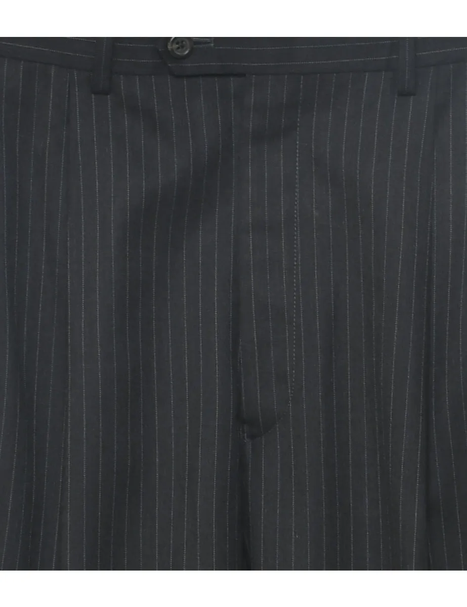 Wool Chaps Pinstriped Trousers - W34 L32