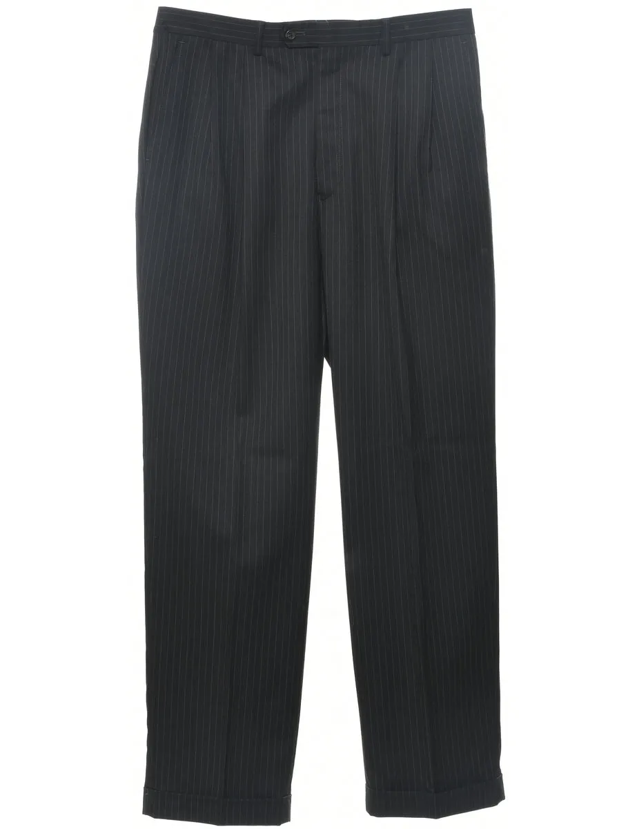 Wool Chaps Pinstriped Trousers - W34 L32