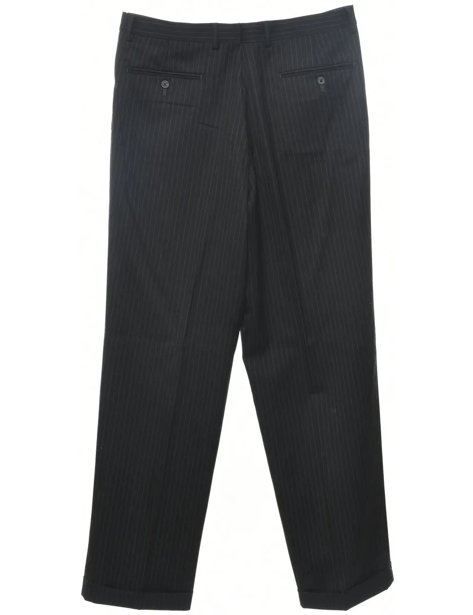 Wool Chaps Pinstriped Trousers - W34 L32