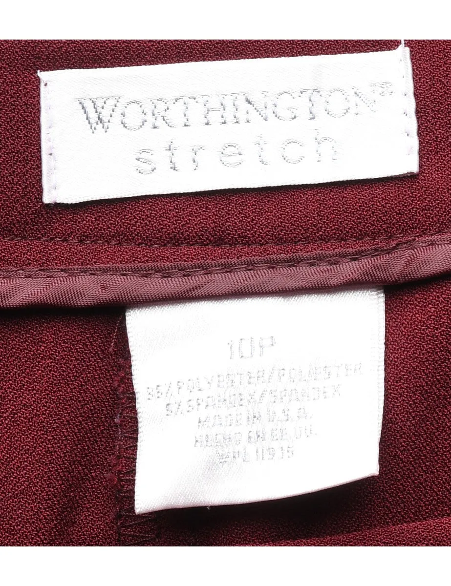 Worthington Maroon Trousers - W26 L27