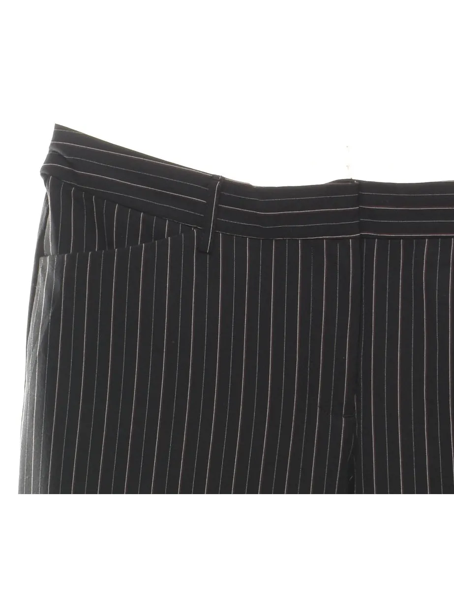 Y2K Pinstriped Black Trousers - W35 L28